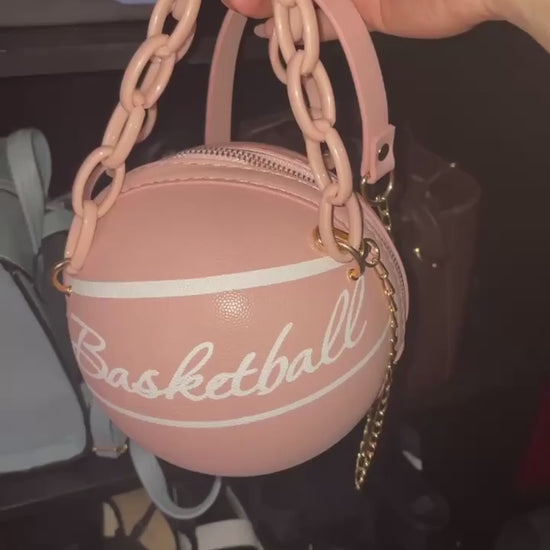 Womens Shoulder Bag Novelty Bag Basketball Shaped Chain Bag